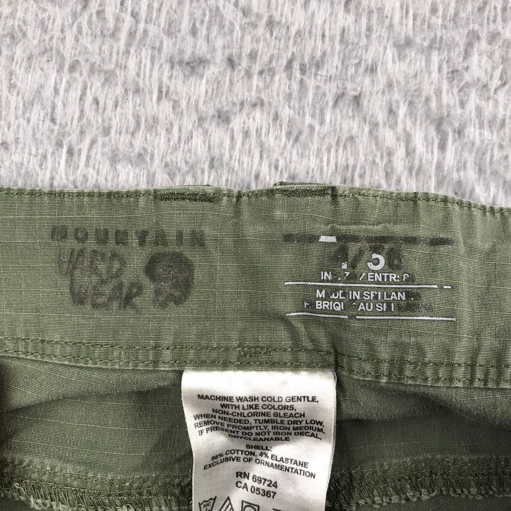 Mountain Hardwear Pants Womens 4 Olive Green Cotton Stretch Hiking Outdoor - Picture 6 of 16